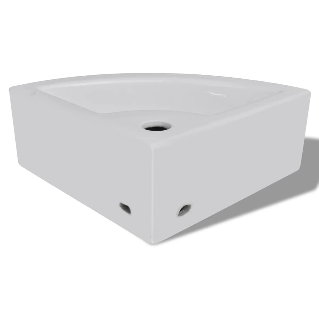 Wastafel Met Overloop 45X32X12,5 Cm Wit