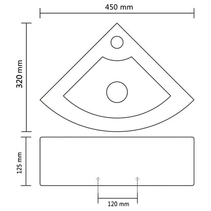 Wastafel Met Overloop 45X32X12,5 Cm Wit