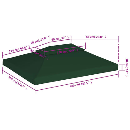 Vervangend Tentdoek Prieel 310 G/M² 3 x 4 m Groen