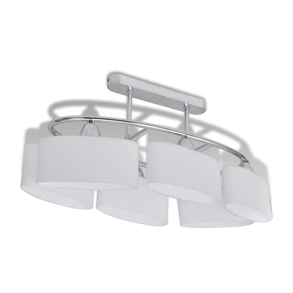 Plafondlamp Met Ellipsvormige Glazen Kappen Xe4 6