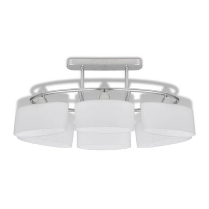 Plafondlamp Met Ellipsvormige Glazen Kappen Xe4 6