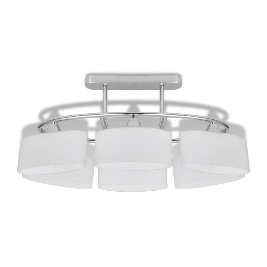 Plafondlamp Met Ellipsvormige Glazen Kappen Xe4 6
