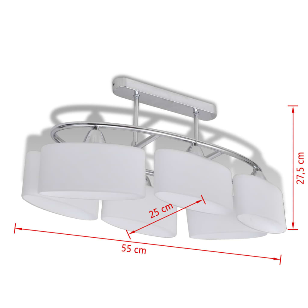 Plafondlamp Met Ellipsvormige Glazen Kappen Xe4 6