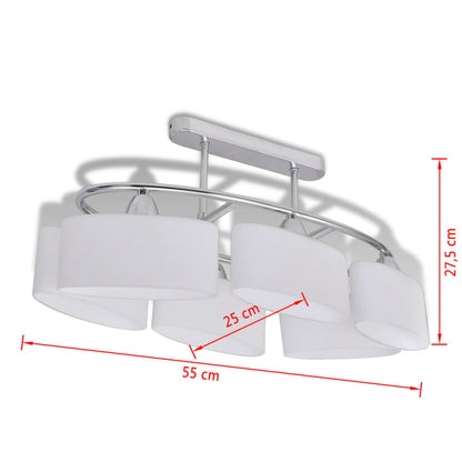 Plafondlamp Met Ellipsvormige Glazen Kappen Xe4 6