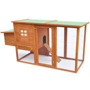 Chicken coop with night housing wood red
