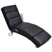 Massage lounger black faux leather