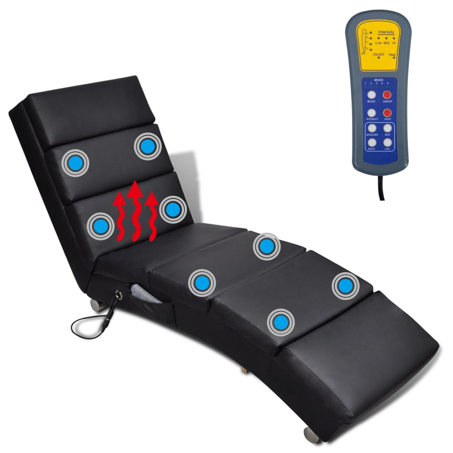 Massagelounger Kunstleer Zwart