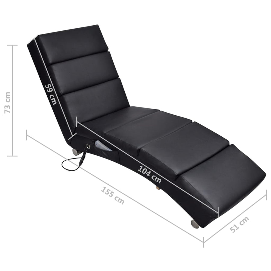 Massagelounger Kunstleer Zwart