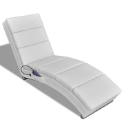 Massage lounger faux leather white
