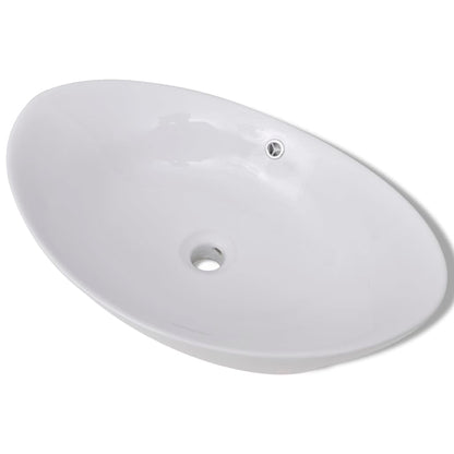 Keramische Wastafel Ovaal 59 X 38,5 Cm Wit
