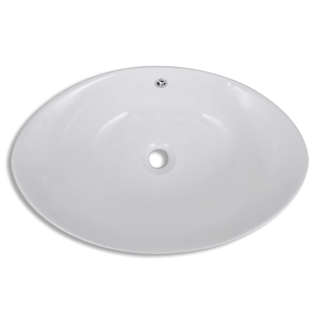 Keramische Wastafel Ovaal 59 X 38,5 Cm Wit
