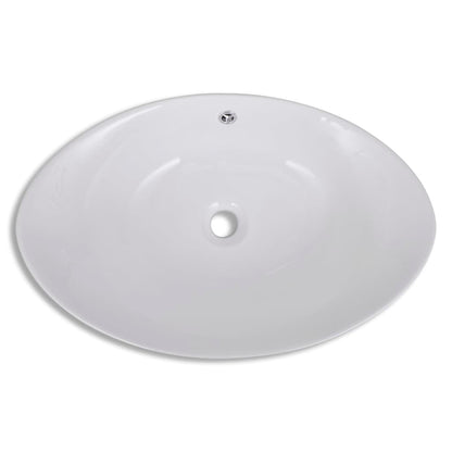 Keramische Wastafel Ovaal 59 X 38,5 Cm Wit
