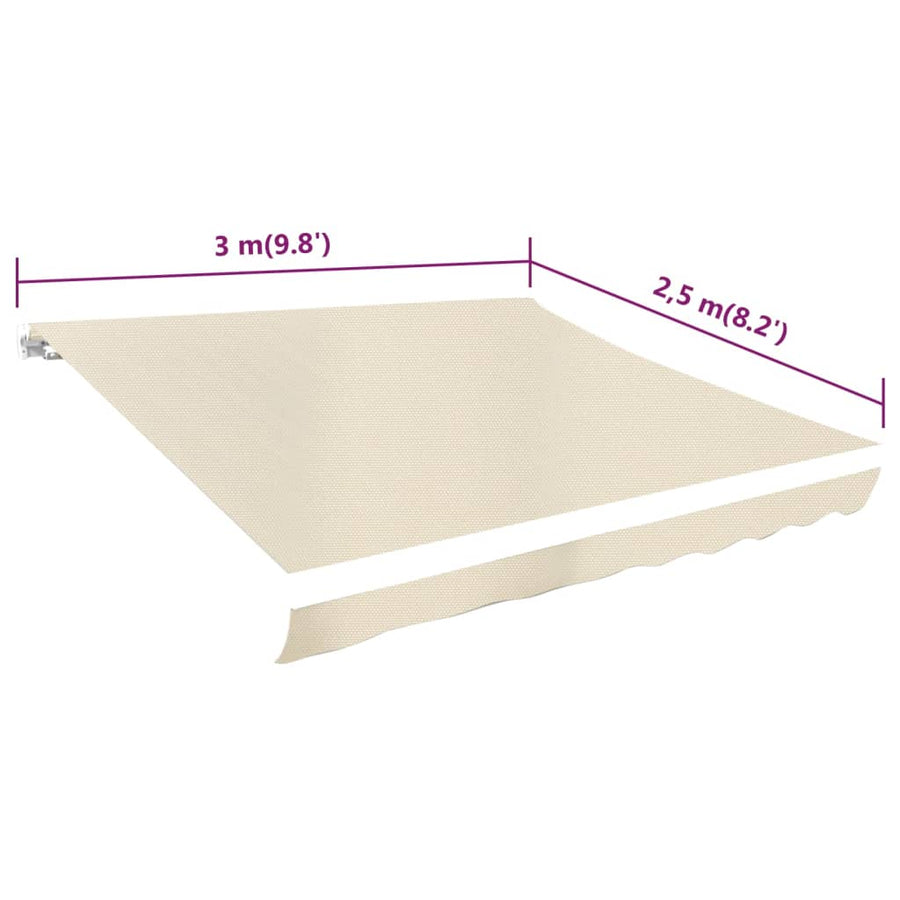 Luifeldoek 3X2,5 M Canvas 300 x 250 cm Crème