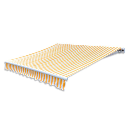 Luifeldoek 3X2,5 M Canvas Zonnebloem 300 x 250 cm Geel en wit