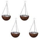 Hanging Basket Willow with Liner and Chain 4 Pieces