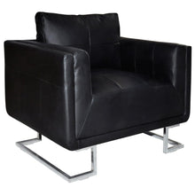 Fauteuil Met Verchroomde Poten Kubus Kunstleer 1