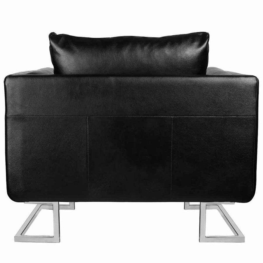 Fauteuil Met Verchroomde Poten Kubus Kunstleer 1