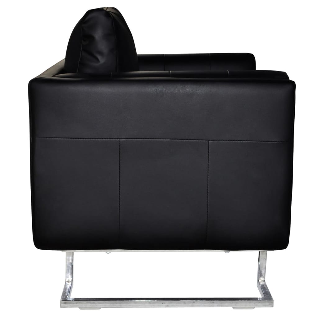 Fauteuil Met Verchroomde Poten Kubus Kunstleer 1