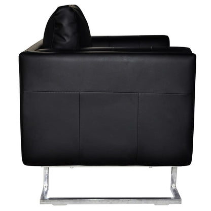 Fauteuil Met Verchroomde Poten Kubus Kunstleer 1