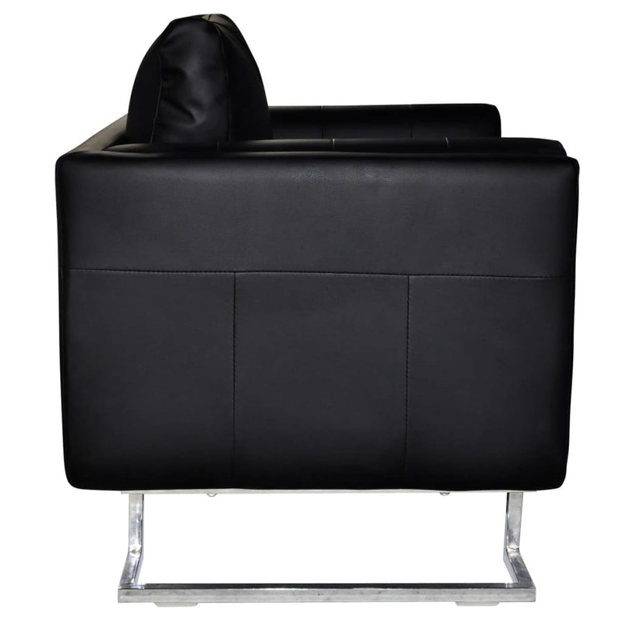 Fauteuil Met Verchroomde Poten Kubus Kunstleer 1