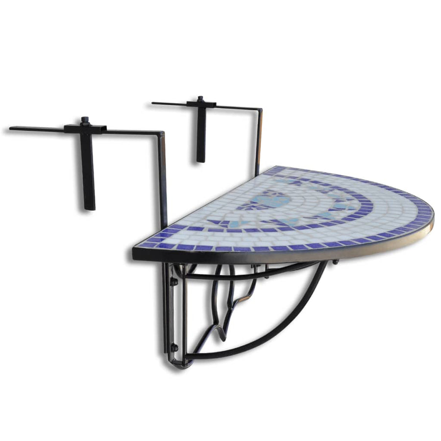 Balkontafel Hangend Mozaïek En Wit Blauw
