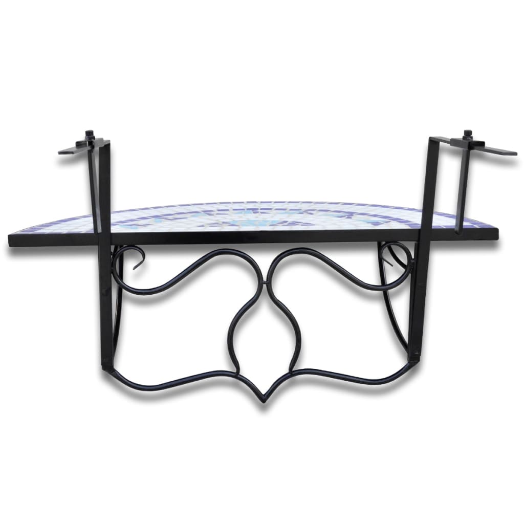 Balkontafel Hangend Mozaïek En Wit Blauw