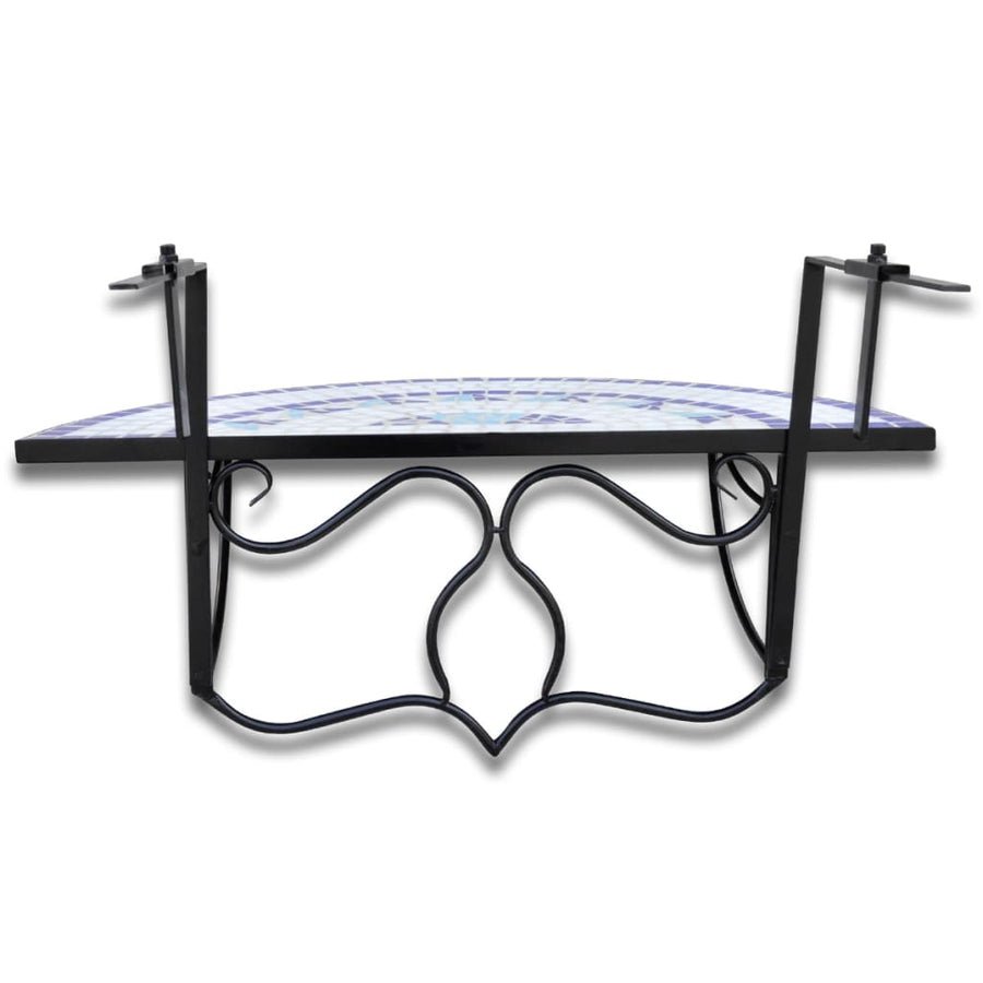 Balkontafel Hangend Mozaïek En Wit Blauw