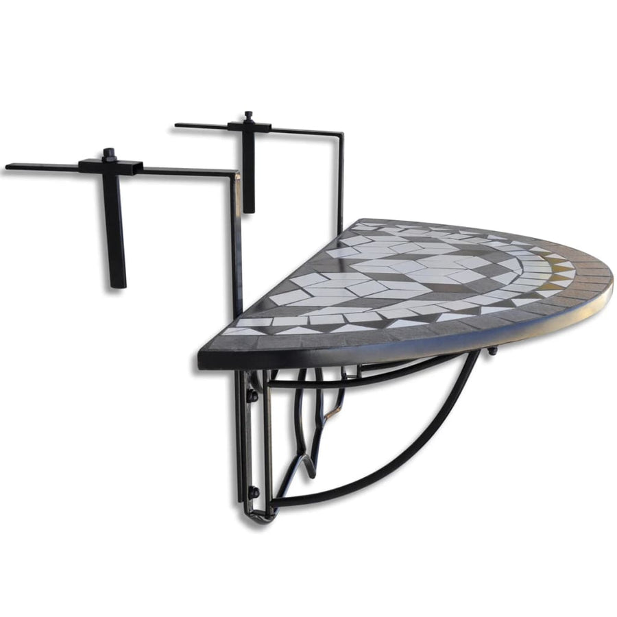 Balkontafel Hangend Mozaïek En Wit Zwart