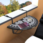 Balkontafel hangend mozaïek wit zwart