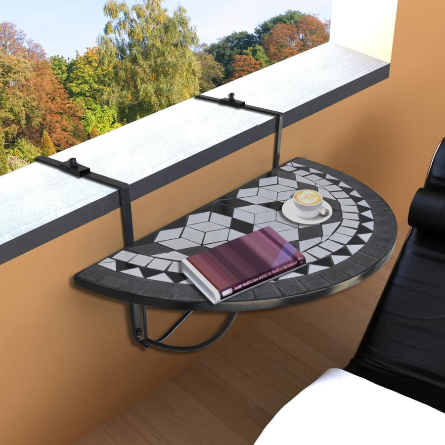 Balkontafel Hangend Mozaïek En Wit Zwart