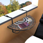 Balcony table, hanging, mosaic, terracotta and white
