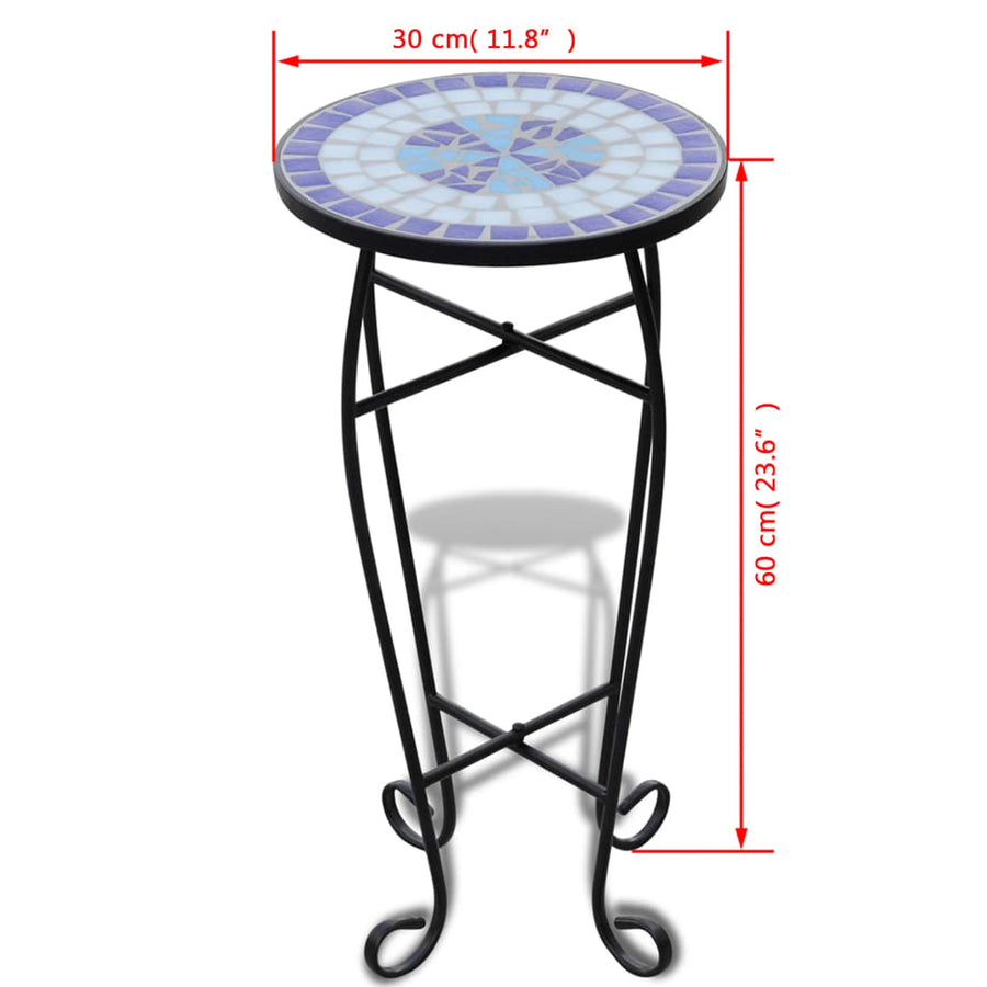 Bijzeltafel Mozaïek En Wit 1 Blauw