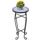 Bijzettafel mozaïek 30x60 cm blauw wit