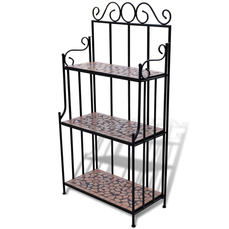 Plantenstandaard Met 3 Verdiepingen Mozaïek Terracotta