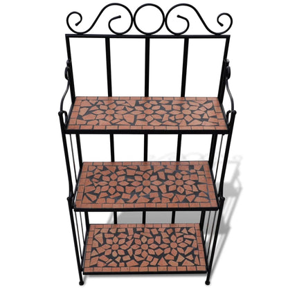 Plantenstandaard Met 3 Verdiepingen Mozaïek Terracotta