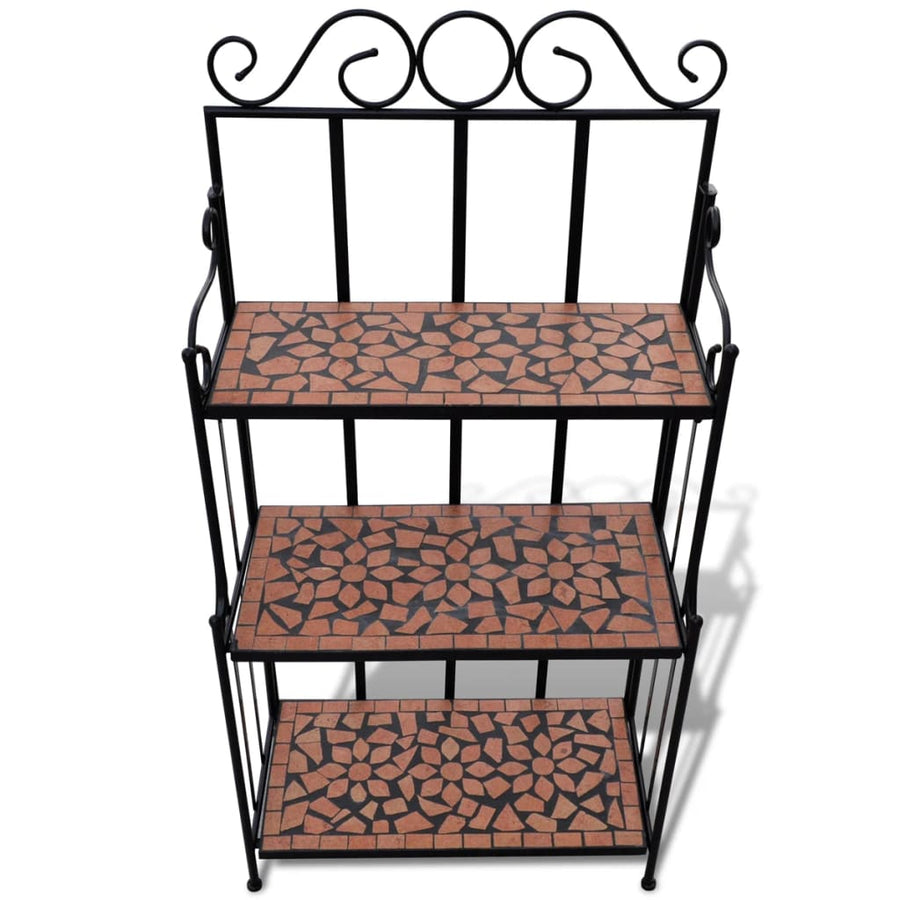 Plantenstandaard Met 3 Verdiepingen Mozaïek Terracotta