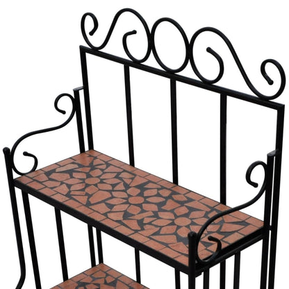 Plantenstandaard Met 3 Verdiepingen Mozaïek Terracotta