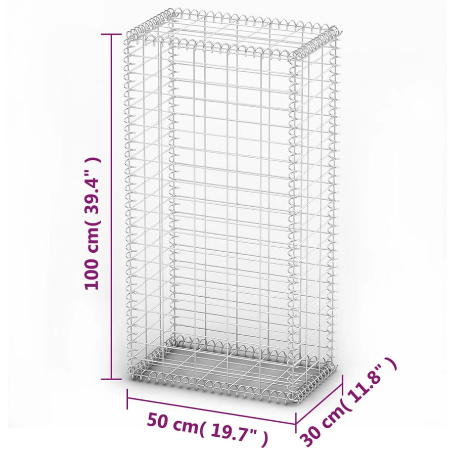 Schanskorf met deksels 100x50x30 cm gegalvaniseerd draad 100 x 50 x 30 cm