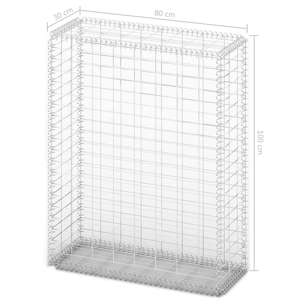 Schanskorf met deksels 100x80x30 cm gegalvaniseerd draad 100 x 80 x 30 cm