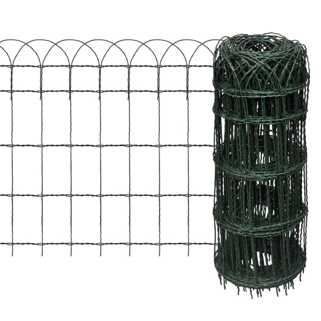 Borderafscheiding 10X0,65 M Gepoedercoat Ijzer 10 x 0.65 m Groen