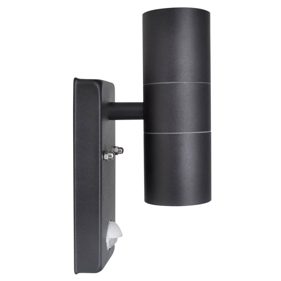 Wandlamp Met Sensor Led Cilindervormig Rvs Zwart