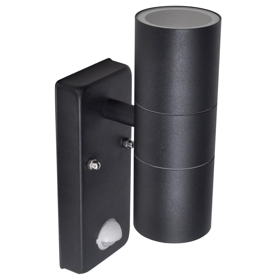 Wandlamp Met Sensor Led Cilindervormig Rvs Zwart