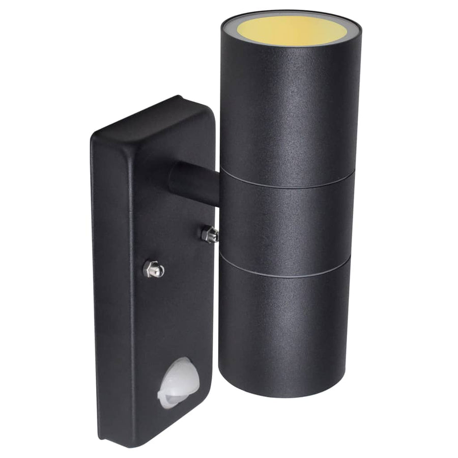 Wandlamp Met Sensor Led Cilindervormig Rvs Zwart