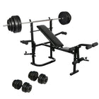 Foldable weight bench and dumbbell set