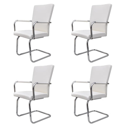 Eetkamerstoelen Kunstleer 4 Wit