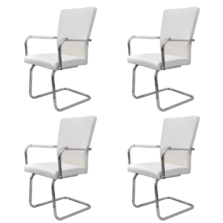 Eetkamerstoelen Kunstleer 4 Wit