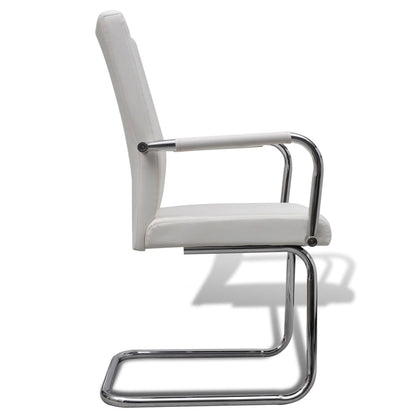 Eetkamerstoelen Kunstleer 4 Wit
