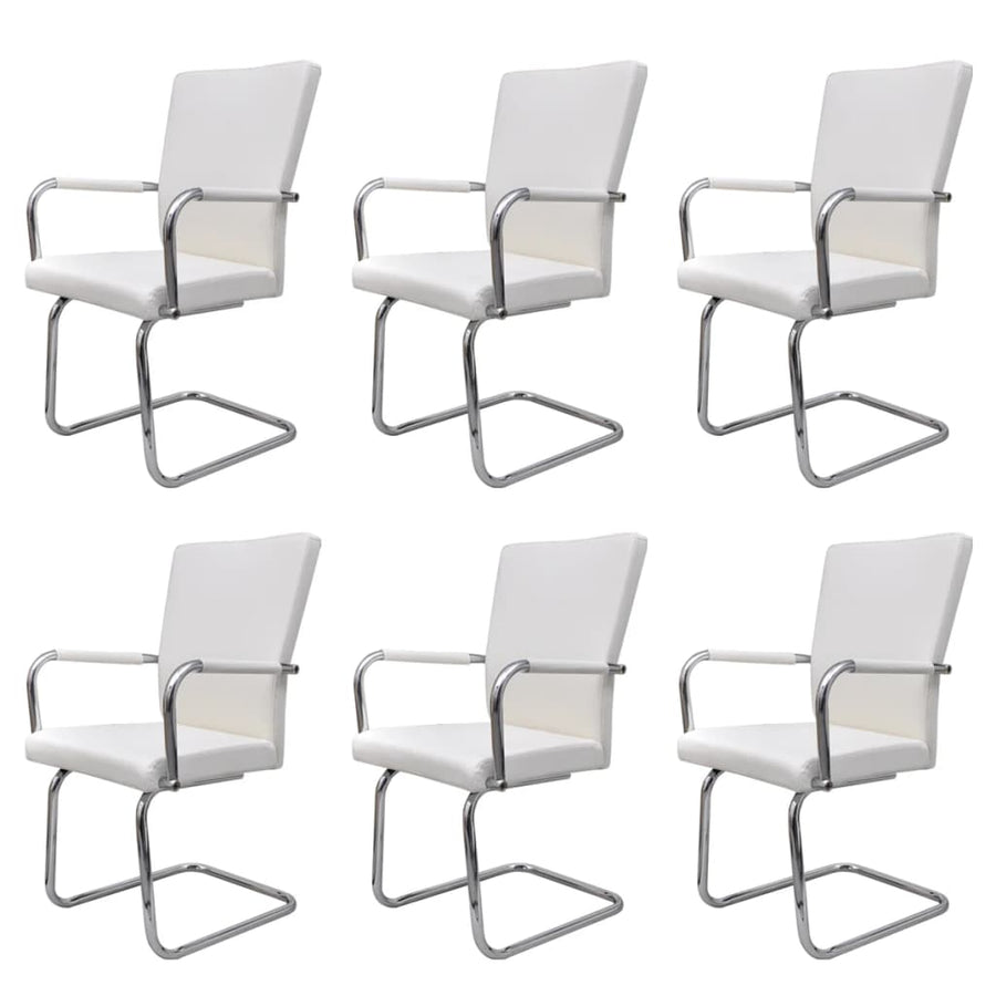 Eetkamerstoelen Kunstleer 6 Wit