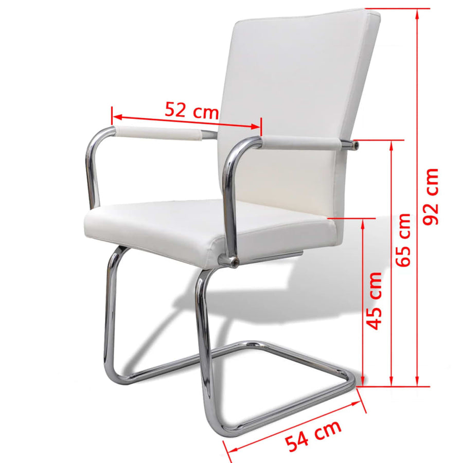 Eetkamerstoelen Kunstleer 6 Wit