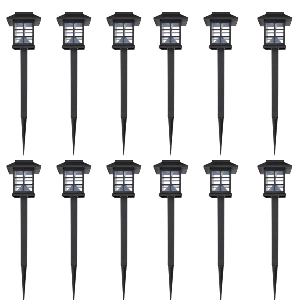 12-Delige Led-Tuinverlichtingsset Solar Met Pin 8,6X8,6X38 Cm
